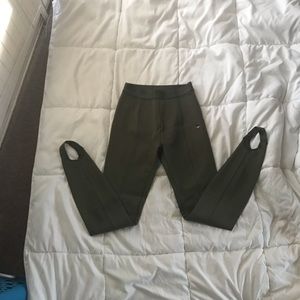 Olive Green Riding Stirrup Pants Leggings